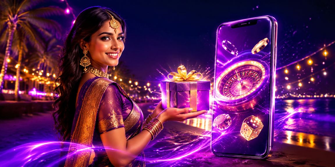 User logging into Indian online casino app at the beach